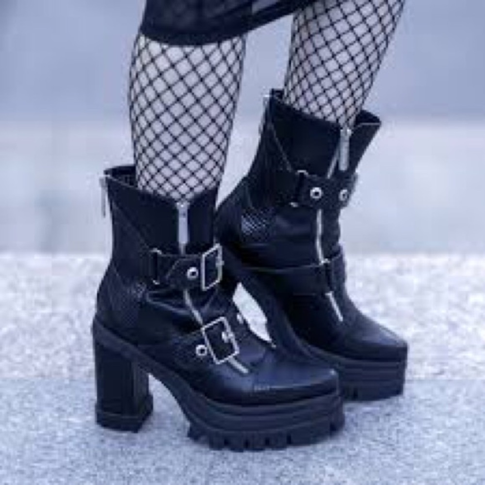 KILLSTAR Women’s Enslave Me Boots in Black Size 8 Vegan Leather